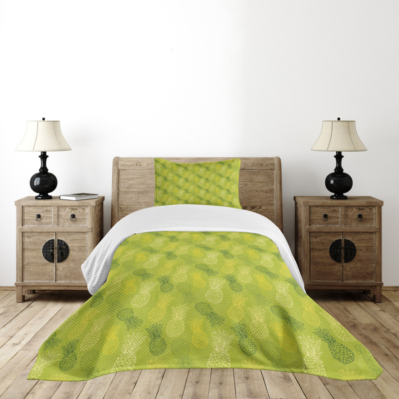 Tropical Pineapple Bedspread Set