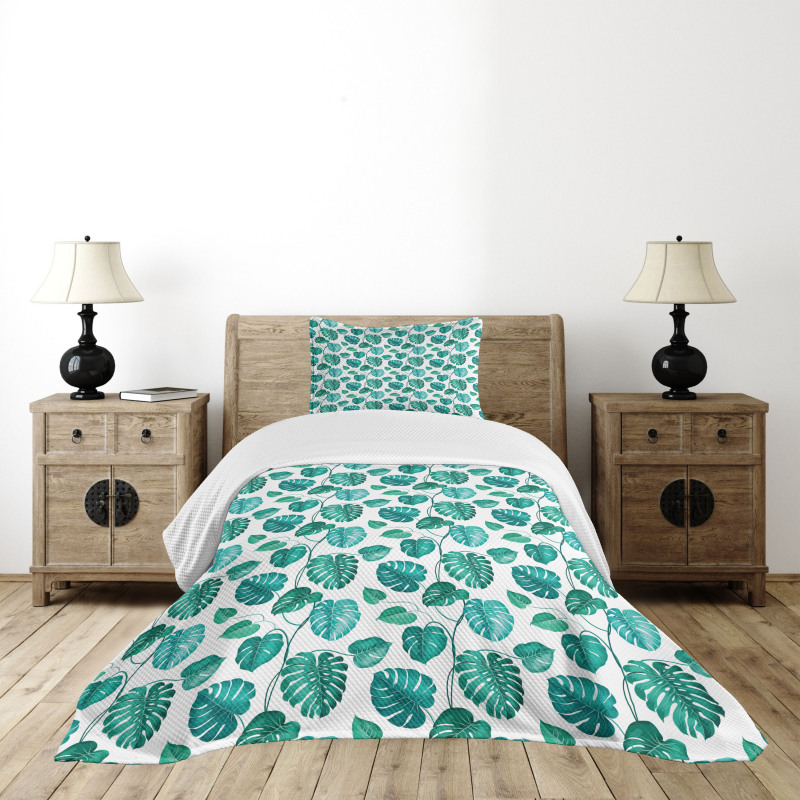 Rainforest Jungle Leaf Bedspread Set