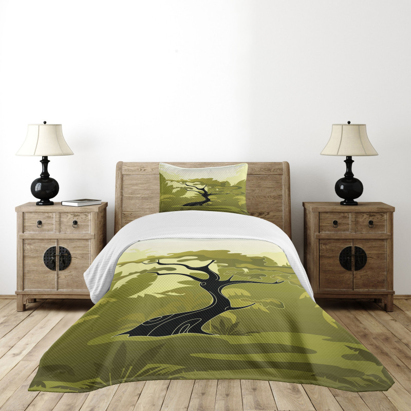 Japanese Jungle Bedspread Set