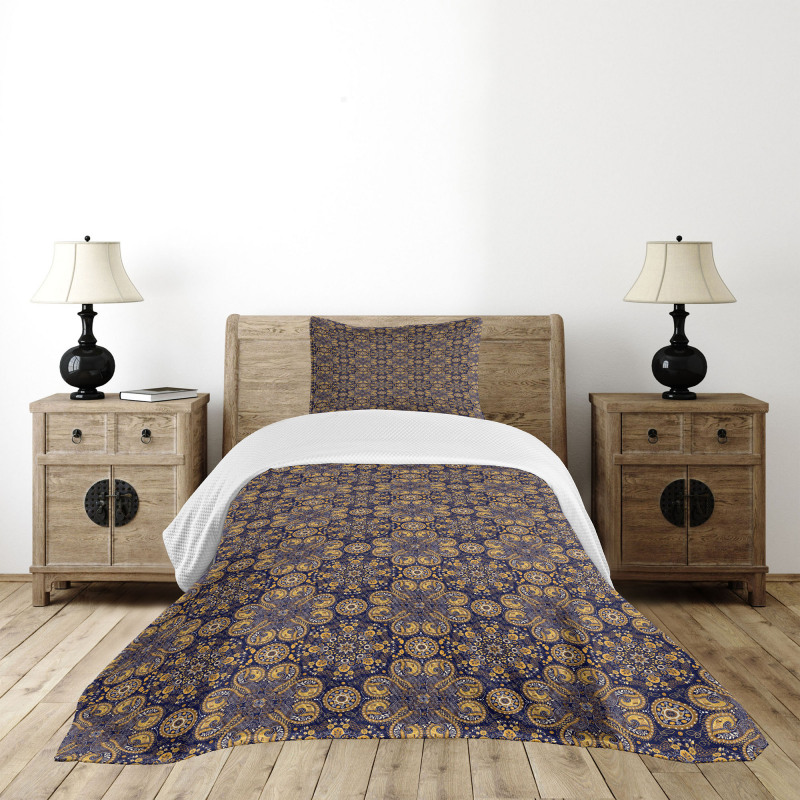 Eastern Abstract Flora Bedspread Set