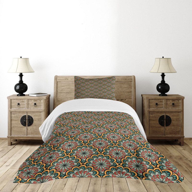 Tribal Paisley Flowers Bedspread Set