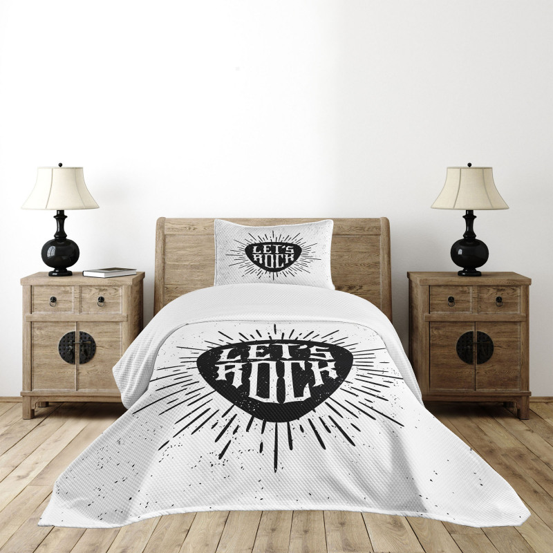 Lets Rock Words Bedspread Set