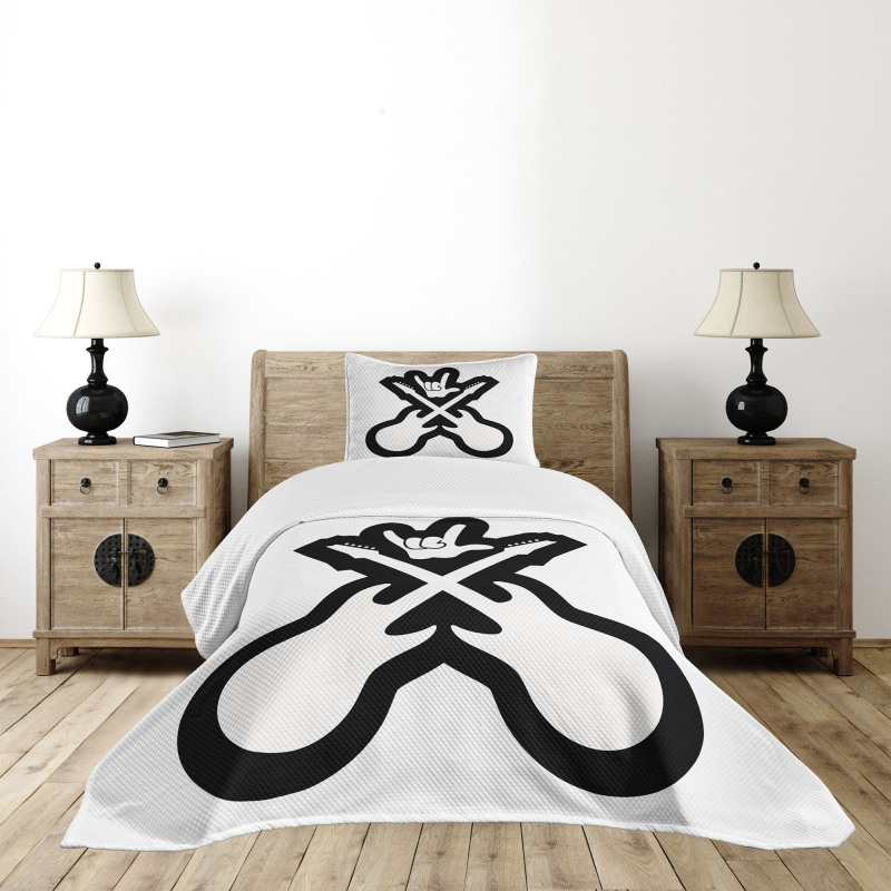 Guitars Hand Sign Bedspread Set