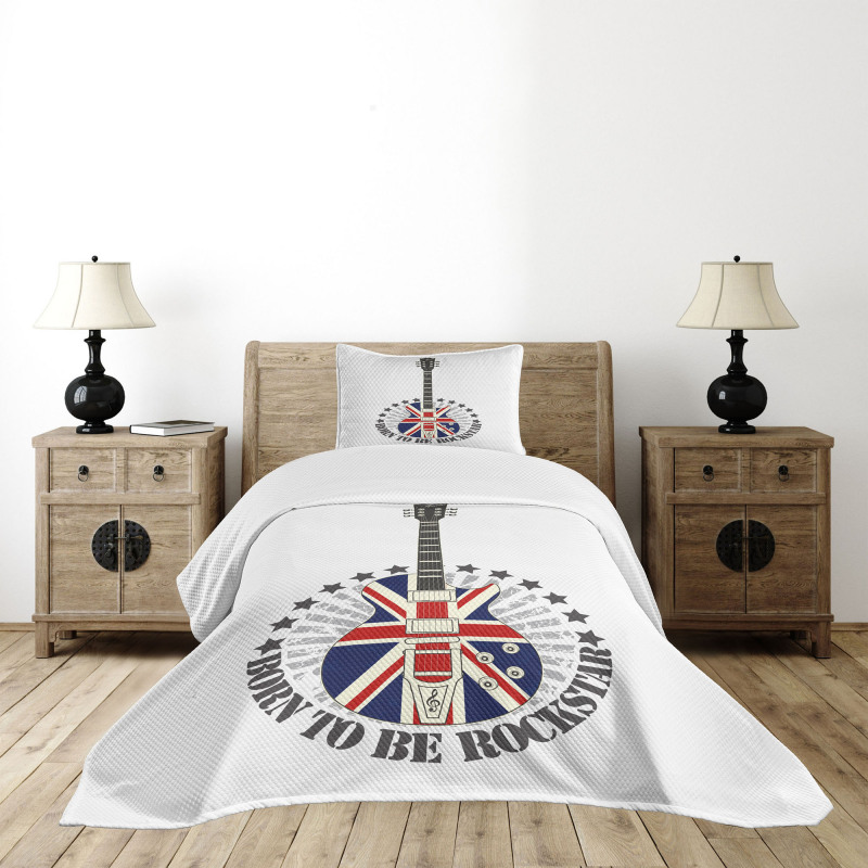 England Flag Guitar Bedspread Set