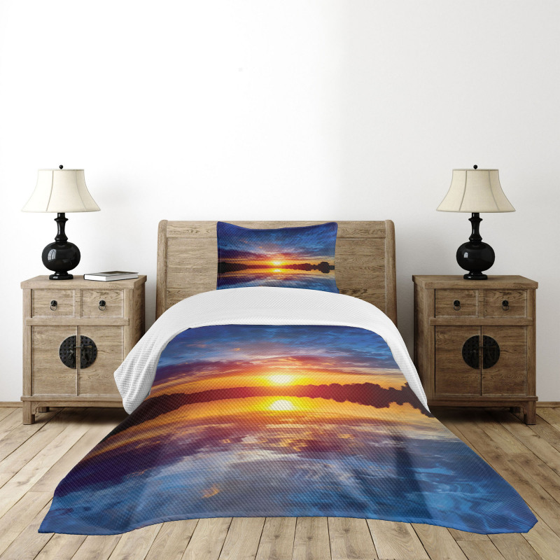 Dreamy Sunset Scenery Bedspread Set