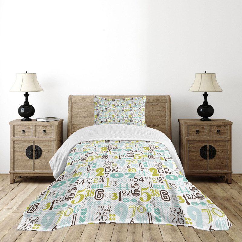 Colorful Typography Bedspread Set