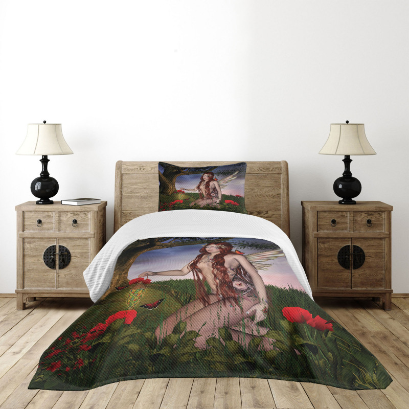 Fairy Butterfly Catcher Bedspread Set
