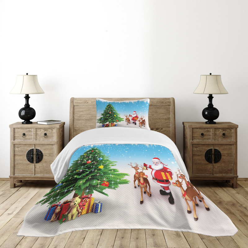 Jingle Bells Tree Bedspread Set