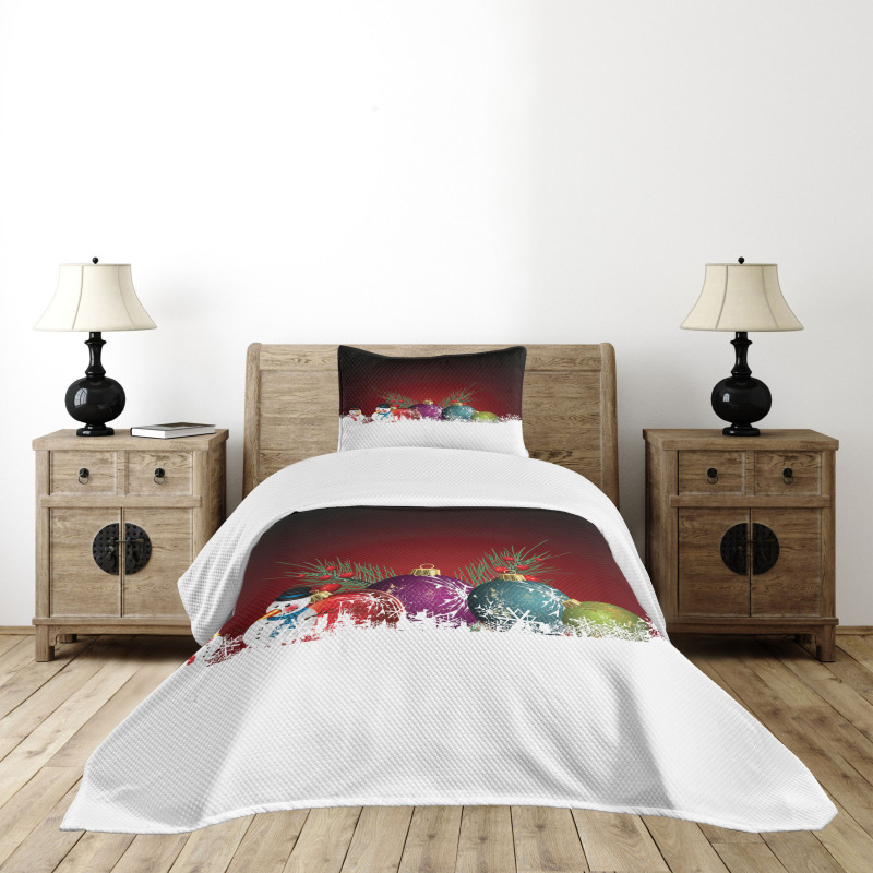 Snowman with Hat Bedspread Set