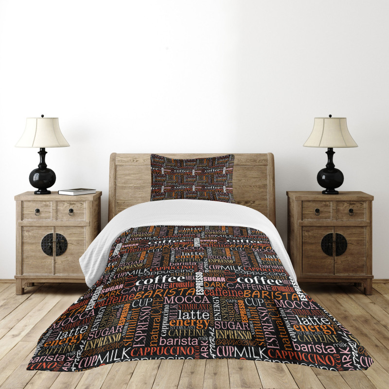 Colorful Typography Art Bedspread Set