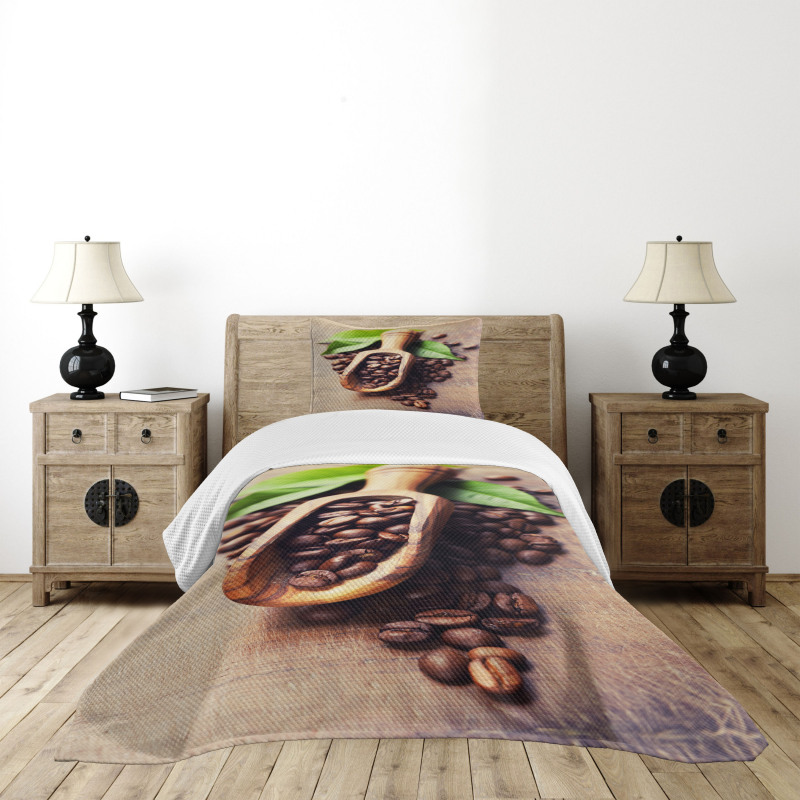 Coffee Plant on Table Bedspread Set