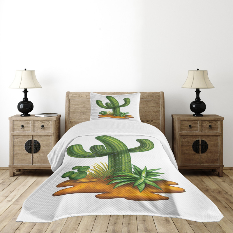 Arid Climate Saguaro Bedspread Set