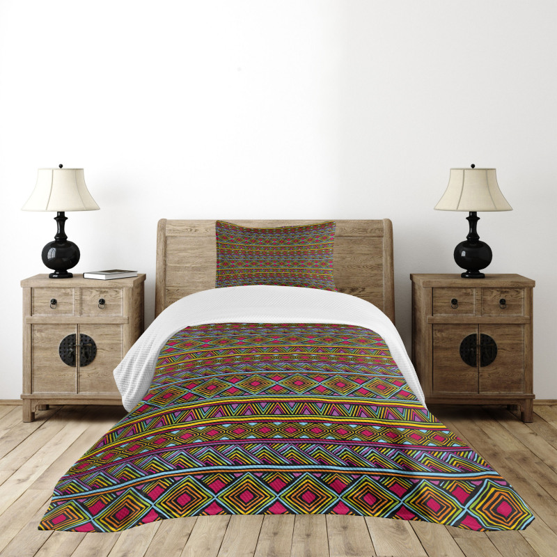 Geometric Colorful Bedspread Set