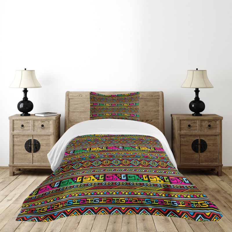 Colorful Indigenous Art Bedspread Set