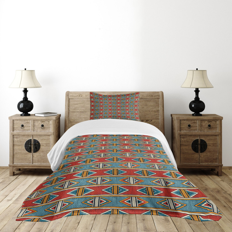 Rhombus Tribal Bedspread Set