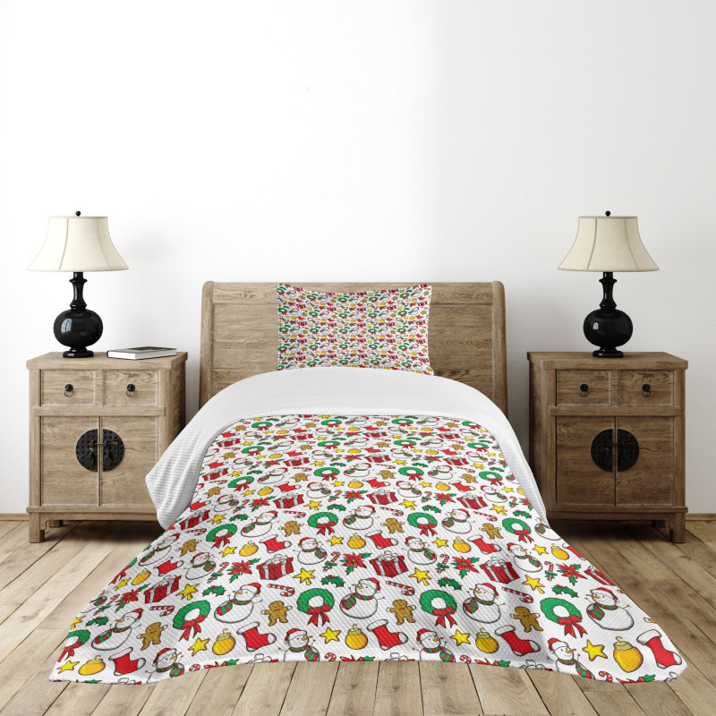 Xmas Garland Candy Bedspread Set