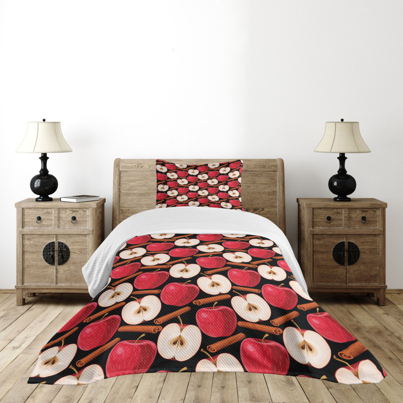 Cinnamon Sticks Fruits Bedspread Set