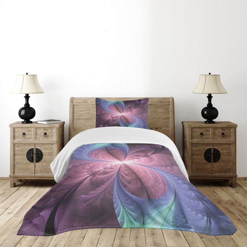 Floral Vortex Design Bedspread Set