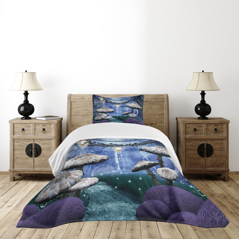 Dreamy Forest Mushroom Bedspread Set