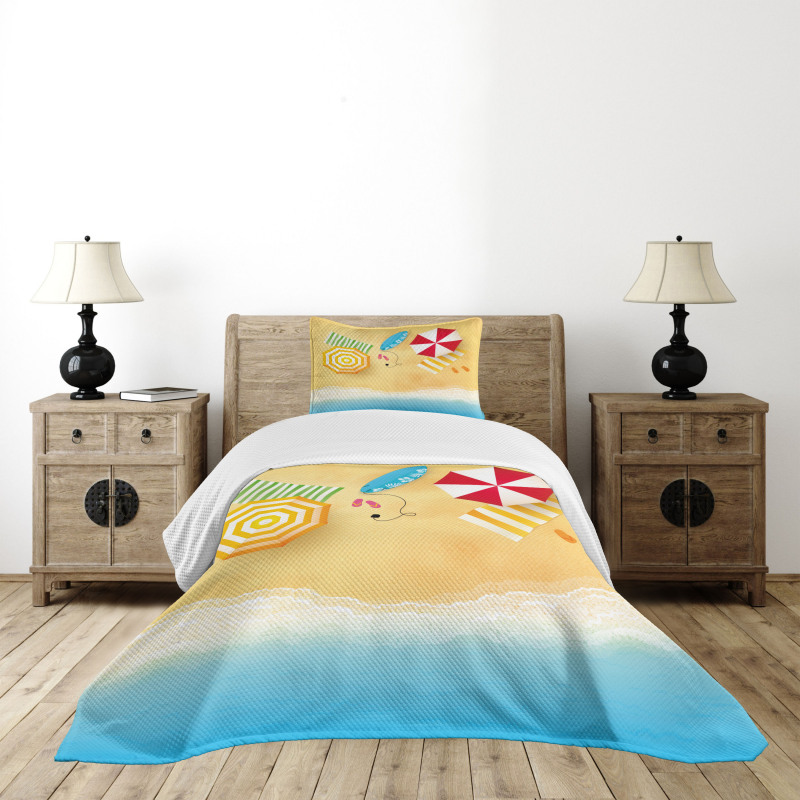 Beach Waves Umbrella Bedspread Set