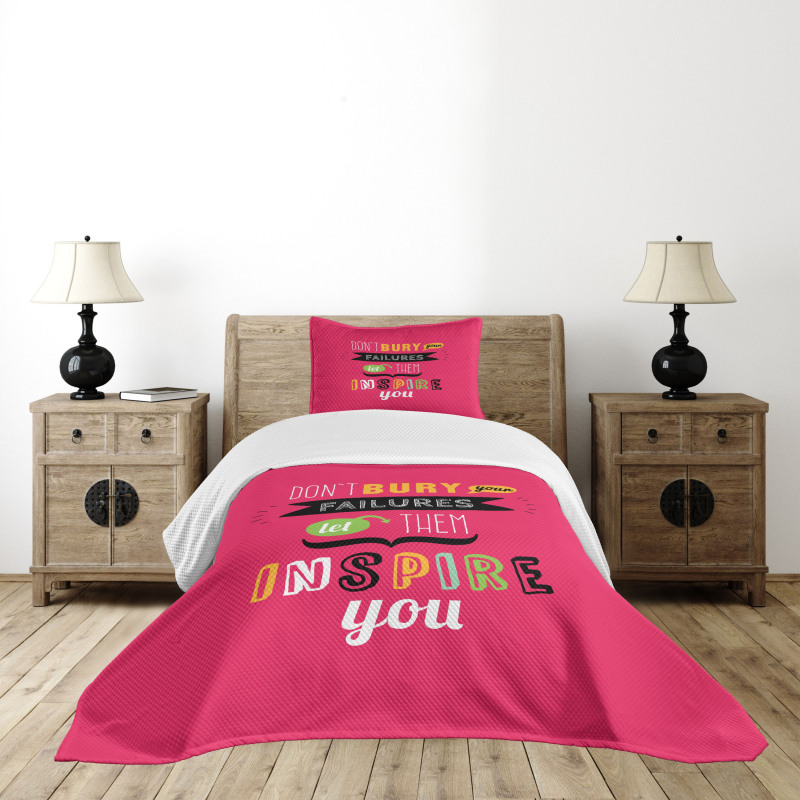 Positive Saying Bedspread Set