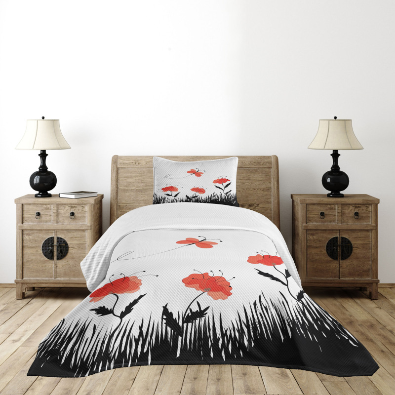 Abstract Pastoral Field Bedspread Set