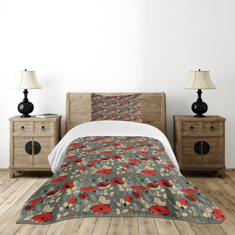 Modern Floral Garden Bedspread Set