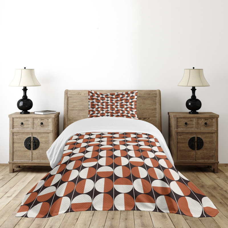 Bicolor Circles Bedspread Set