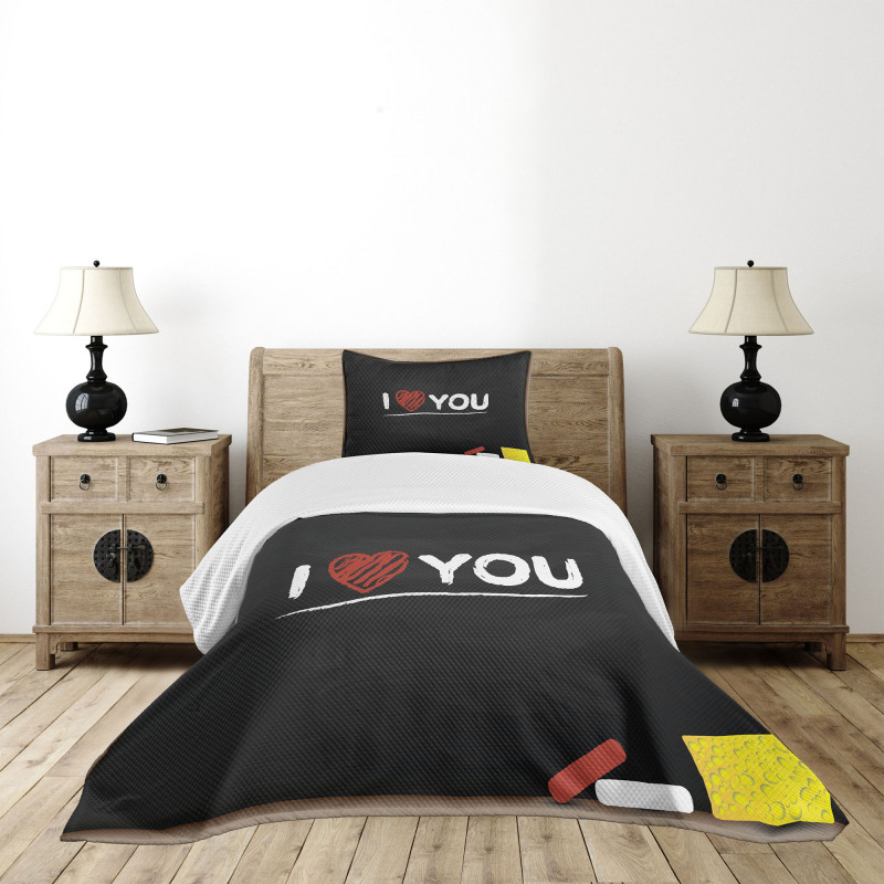 Cartoon Blackboard Bedspread Set