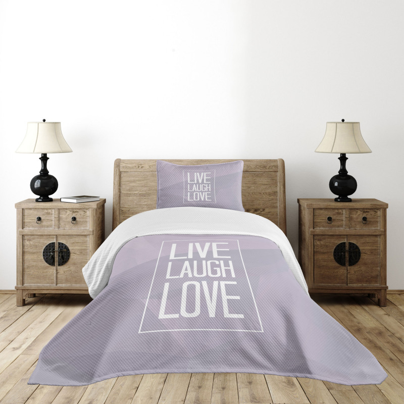 Greyscale Words Bedspread Set