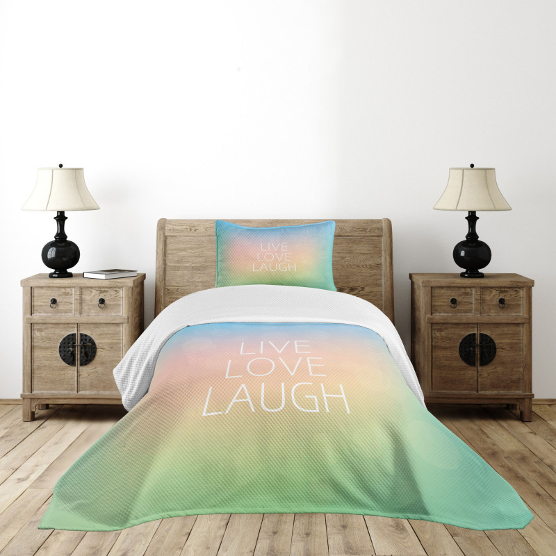 Bokeh Slogan Bedspread Set