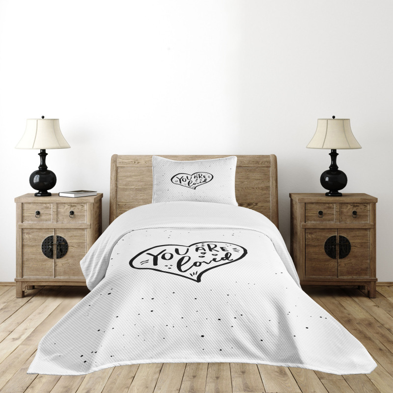 You Are Loved Heart Bedspread Set