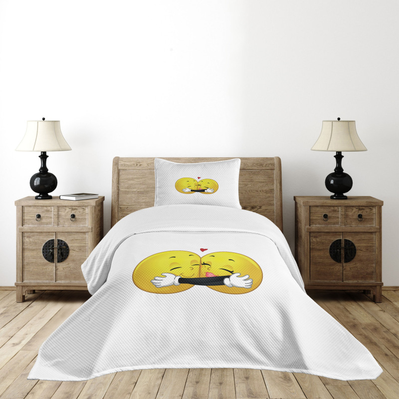 Emoji Hugging Bedspread Set