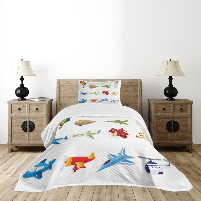 Jet Airliner Zeppelin Bedspread Set