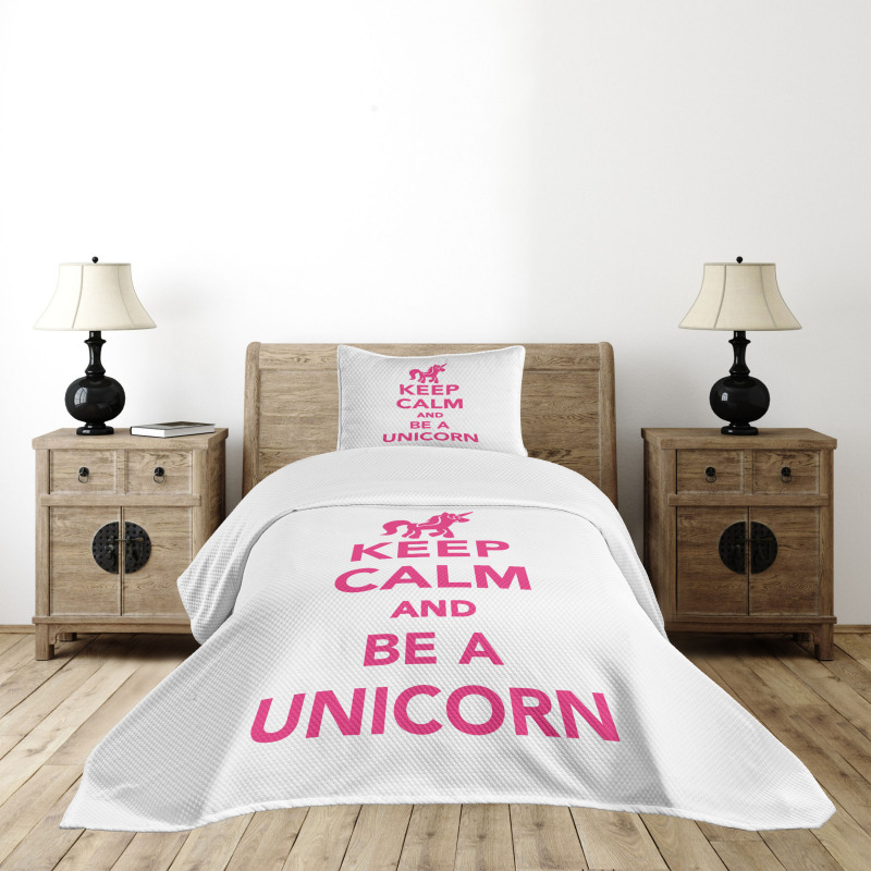 Be a Unicorn Text Bedspread Set