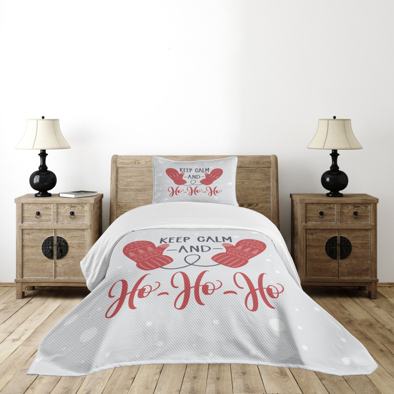 Xmas Fun Words Santa Bedspread Set