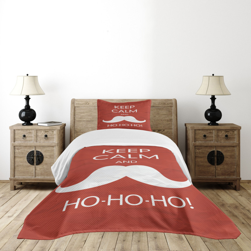 Ho Ho Ho Mustache Bedspread Set