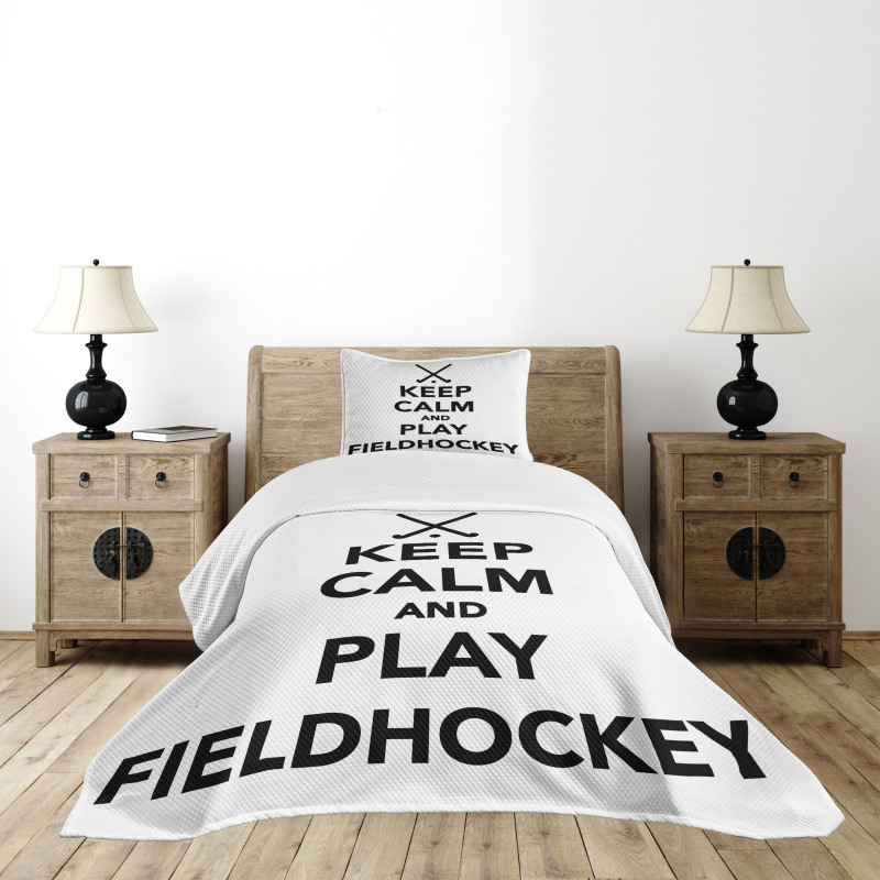 Play Fieldhockey Phrase Bedspread Set