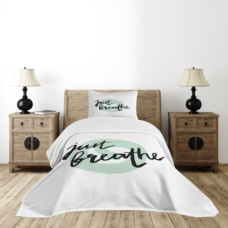 Modern Brush Words Bedspread Set