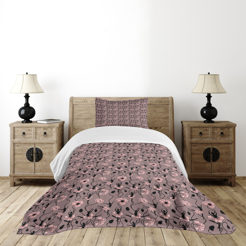 Dancers and Flowers Bedspread Set