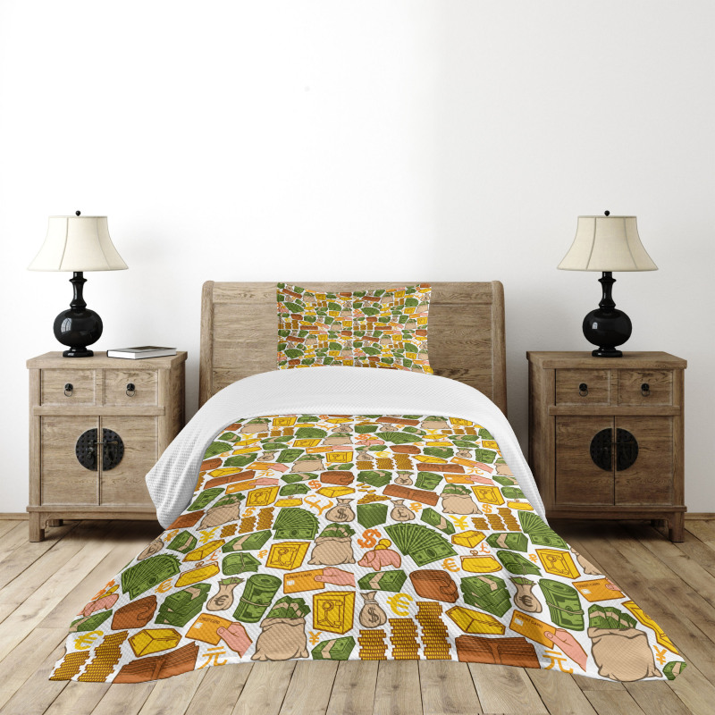 Colorful Pound Signs Bedspread Set