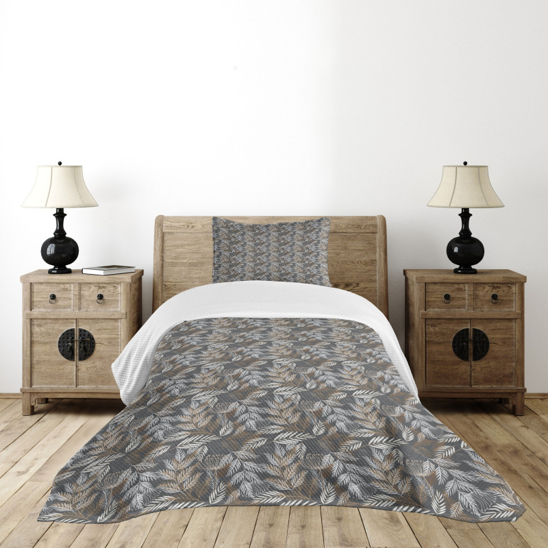 Rustic Branches Leaves Bedspread Set