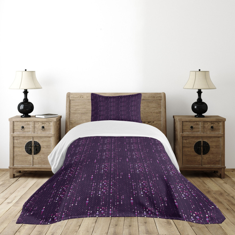 Purple Toned Dots Bedspread Set