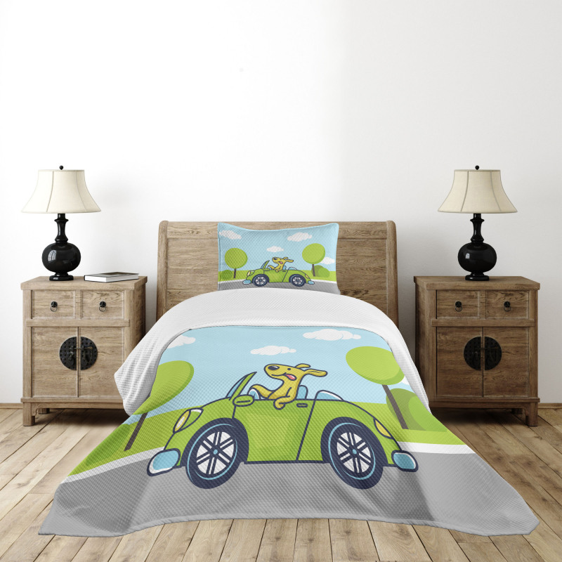 Puppy on the Road Bedspread Set