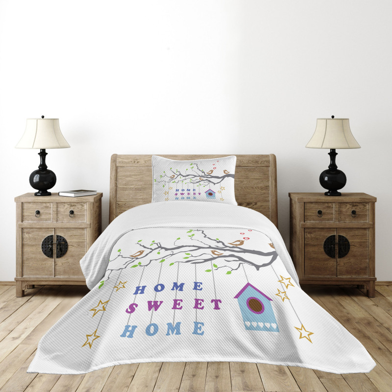 Bird Tree Stars Bedspread Set