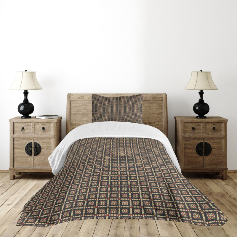 Retro and Geometrical Bedspread Set