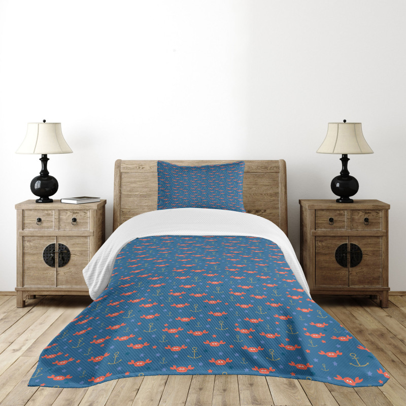 Crabs Anchors Bedspread Set