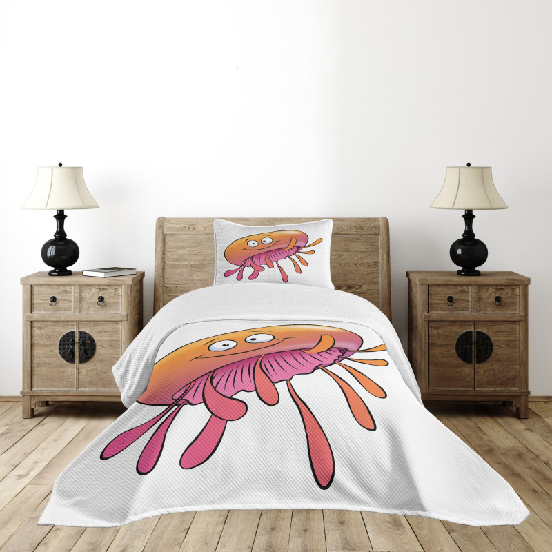 Funny Jellyfish Bedspread Set