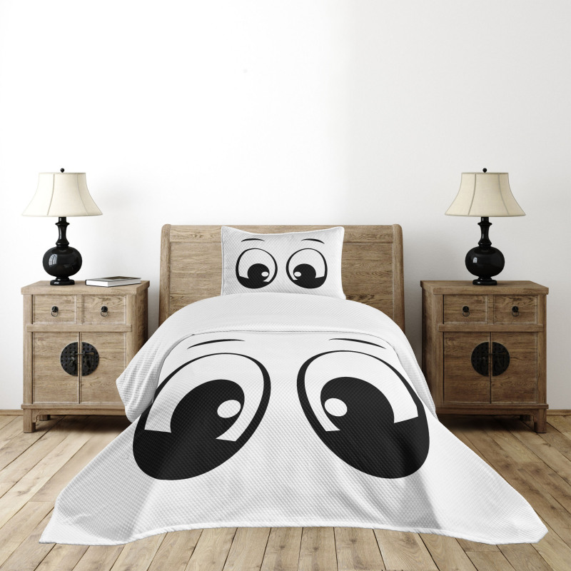 Surprised Cartoon Character Bedspread Set