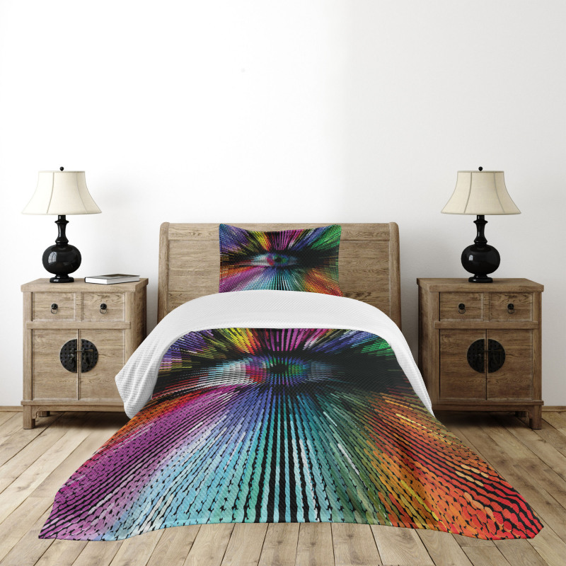 Abstract Vibrant Optical Bedspread Set